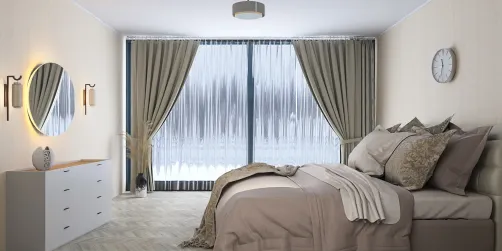 cozy beige bedroom 