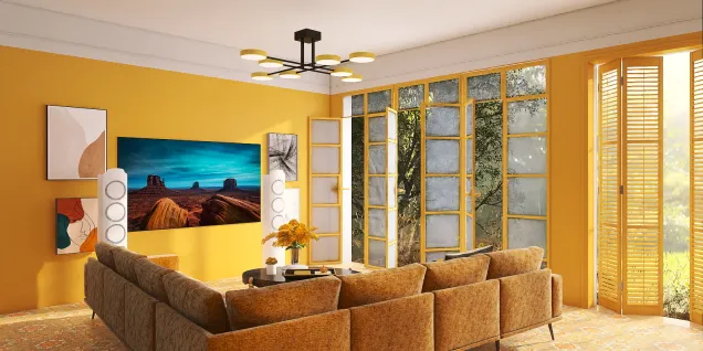 Yellow theme living room