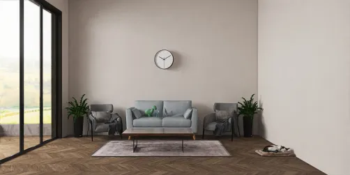 Gray living room (peep the dinos😁)