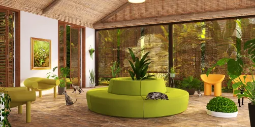 Kitty Cat Green House Room