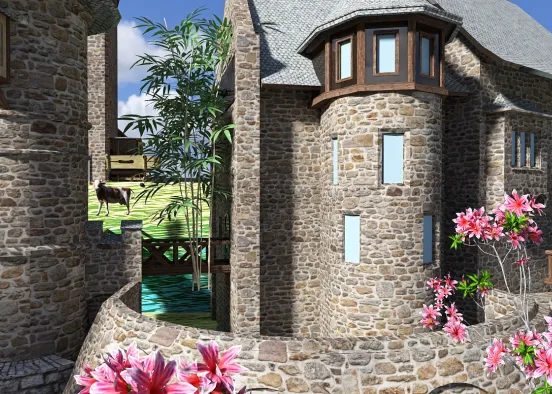 # The Old Castle at the end of the Road Renderização de Design