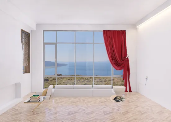 Oceanfront Living Room  Design Rendering
