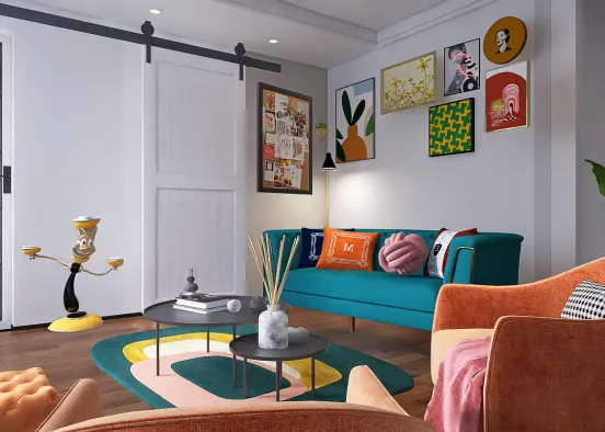 Eclectic living room inspo. Design Rendering