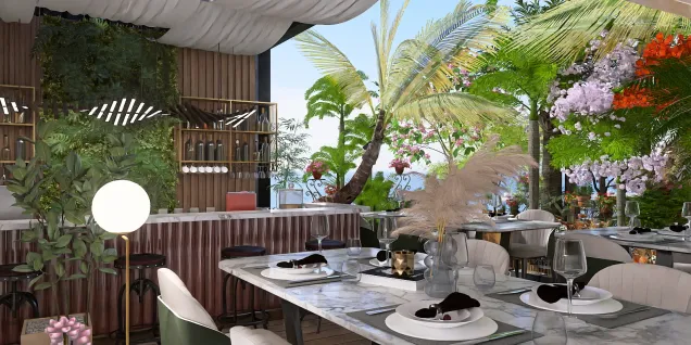 A restaurant with an ocean view