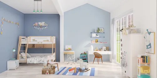 Bedroom for Kids in pastel blue💙