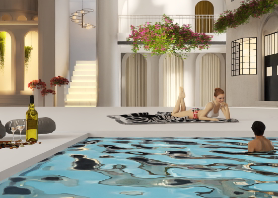 Pool Home in Santorini Greece 🇬🇷 ❤️‍🔥 Design Rendering