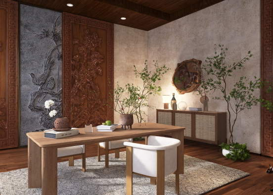 Modern Japanese Dining Room.... Design Rendering