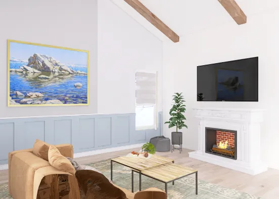 Wainscot living room Design Rendering