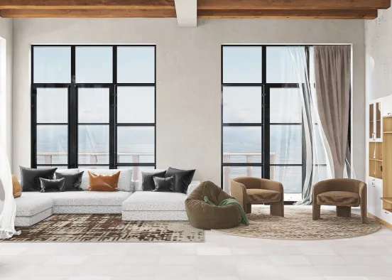 Peaceful living room Design Rendering