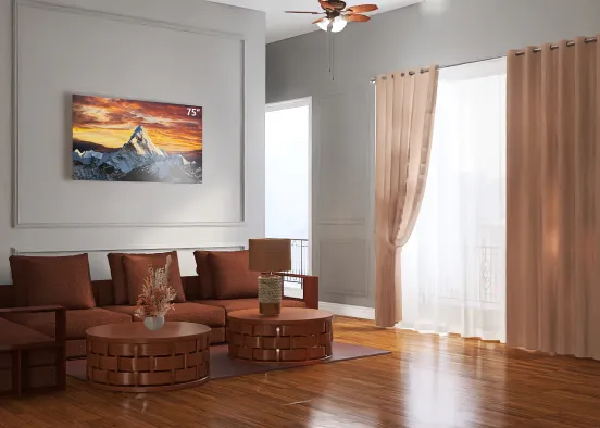 Chocolate style living room  Design Rendering