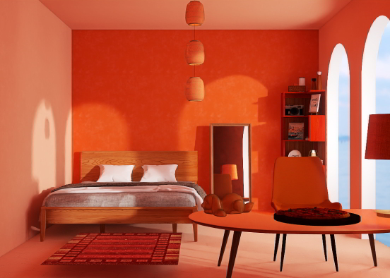 Chambre orange 🍊🧡🧡🟧🟠 Design Rendering