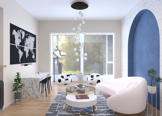 Living room of a modern house Design Rendering