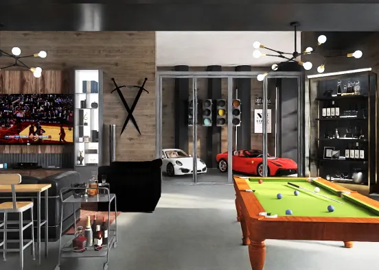 # Man Cave Renderização de Design
