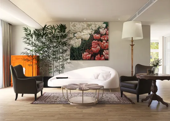 A nice living room  Design Rendering