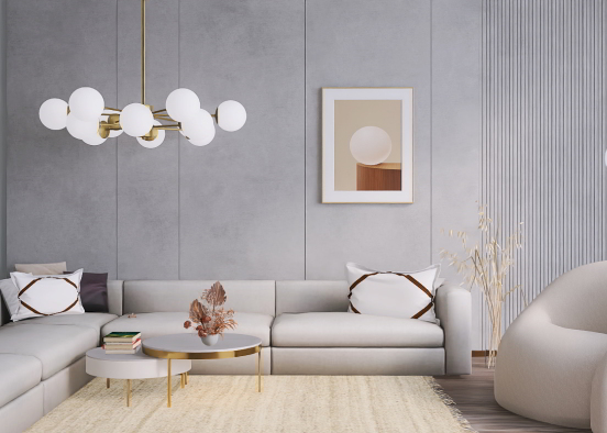 Mid-century, modern living room Design Rendering