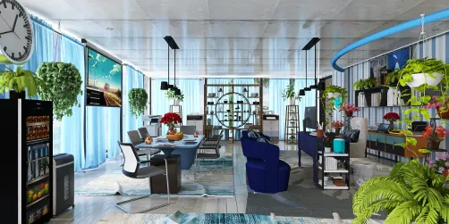 Coastal Large Home Office 💙🩵