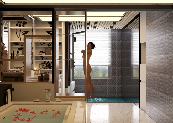 salle de bain tout allongé Design Rendering