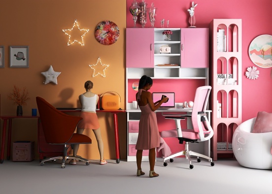 Twice home office Design Rendering