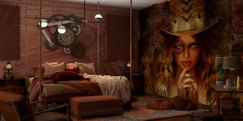 “The Clockwork Lady’s Chamber” Steampunk Bedroom