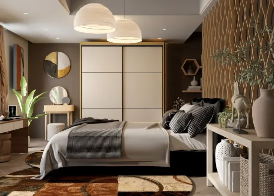 # Brown bedroom Renderização de Design