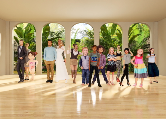 two families, 4 adults, 10 kids Design Rendering