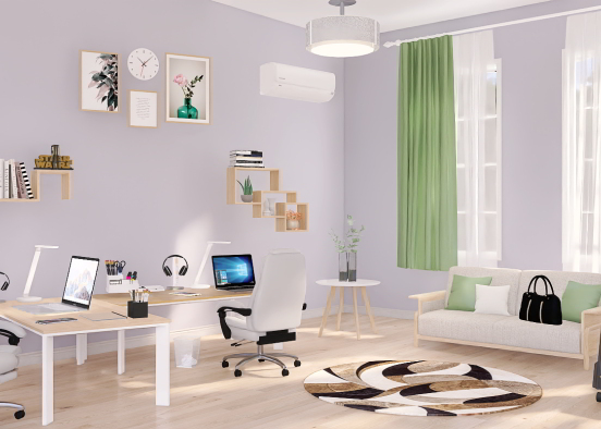 The perfect space for smart working from home 🥰 Design Rendering