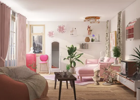 pink apartment  Design Rendering