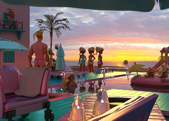 # Ontspan met de Barbie Familie Renderização de Design