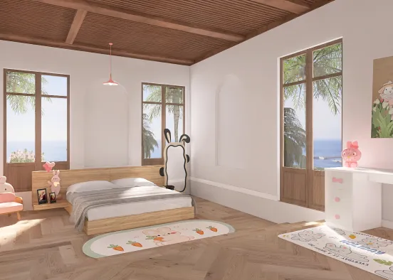 Cute seaside room Design Rendering
