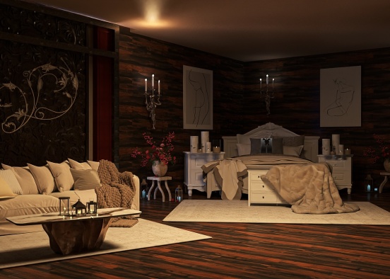 Basement style bedroom Design Rendering