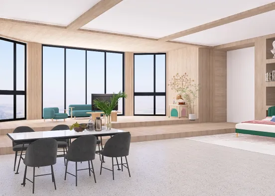 apartment with green accents  Design Rendering