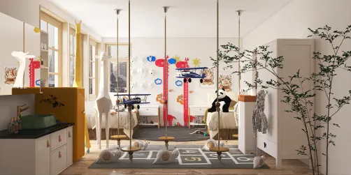 normal bedroom for 2 children