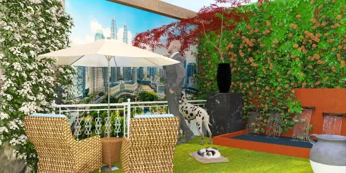 The terrace.    This is a luxury suite 