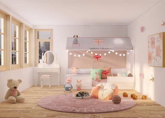 Pink Children's Room Design Rendering