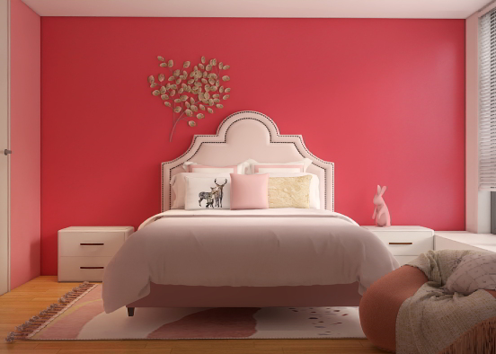 A kids Pink bedroom  Design Rendering