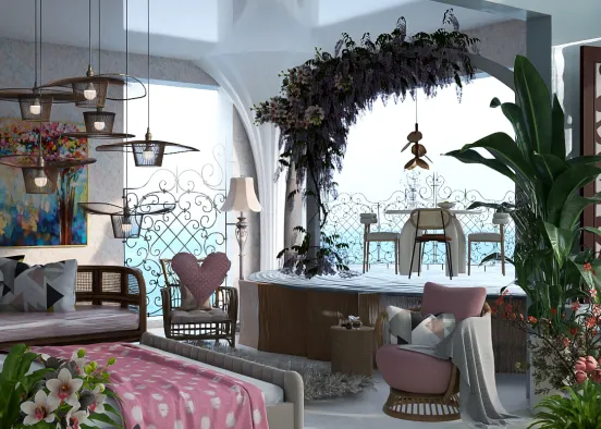 # spring hotel room Renderização de Design