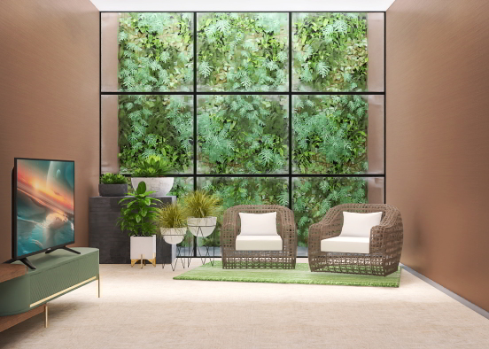 Greenish sitting room Design Rendering
