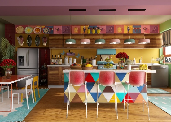 Color Me Happy
Kitchen and Dining 🩷💜🩵❤️💛🧡 Design Rendering
