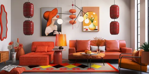Orange living room idea 💡