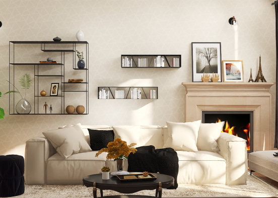 🖤🖤 Warm sitting room Design Rendering