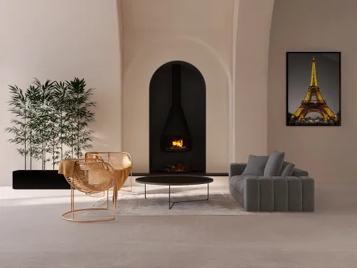 Staging home fell fireplace 