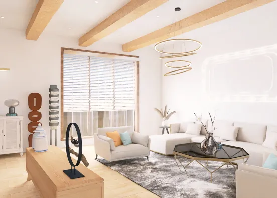 Living room wood lover Design Rendering