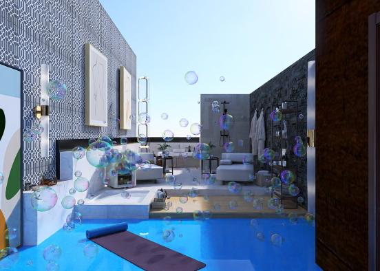 roof top spa has a heat room on the righ Design Rendering