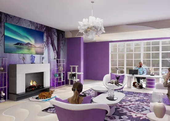 lavender living room  Design Rendering