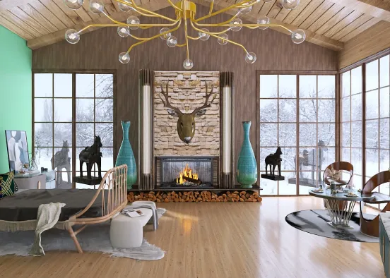 # Western Bedroom  Renderização de Design