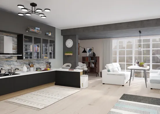 kitchen and dinning room Design Rendering