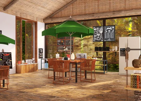 Bar café de la Jungles Tropicale  Design Rendering