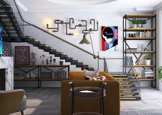 Contemporary livingroom Design Rendering