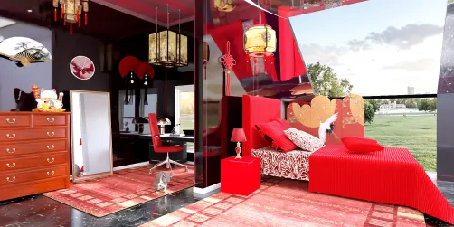 Red And Black Rose Room