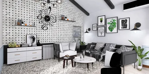 Black & White attic home🤍